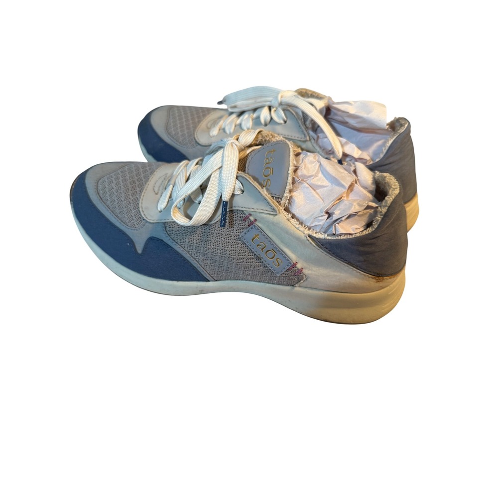 Taos Direction Sneaker Womens 7 Blue Grey Mesh Lace Up Walking DIR-14046